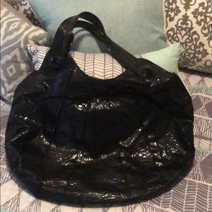 Express Faux Snake Skin Black Tote